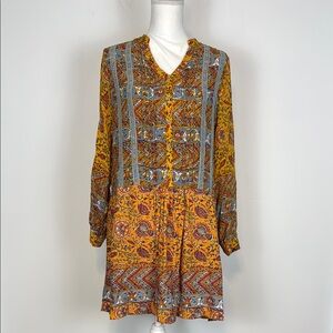 Anthropologie TINY Ismelda Boho Shift/Tunic Dress. Floral Paisley. Size XS
